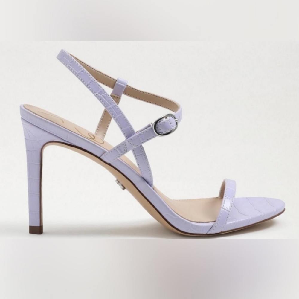 New Sam Edelman Heeled Strappy Sandlas in Lilac Croc
